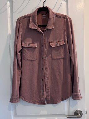 Mauve Button-Up Shirt Jacket Feat